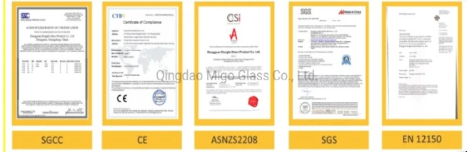 certificates for reflective glass
