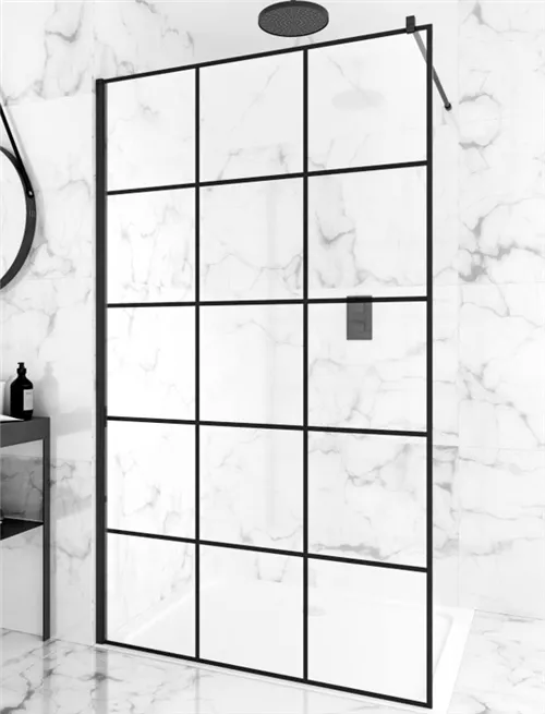 Tela de chuveiro com padrão de grade